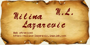 Milina Lazarević vizit kartica